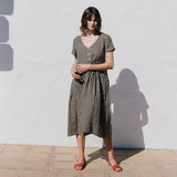 VOLUME-3 oversized linen dress with short sleeves - notPERFECTLINEN EU