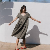 VOLUME-3 oversized linen dress with short sleeves - notPERFECTLINEN EU