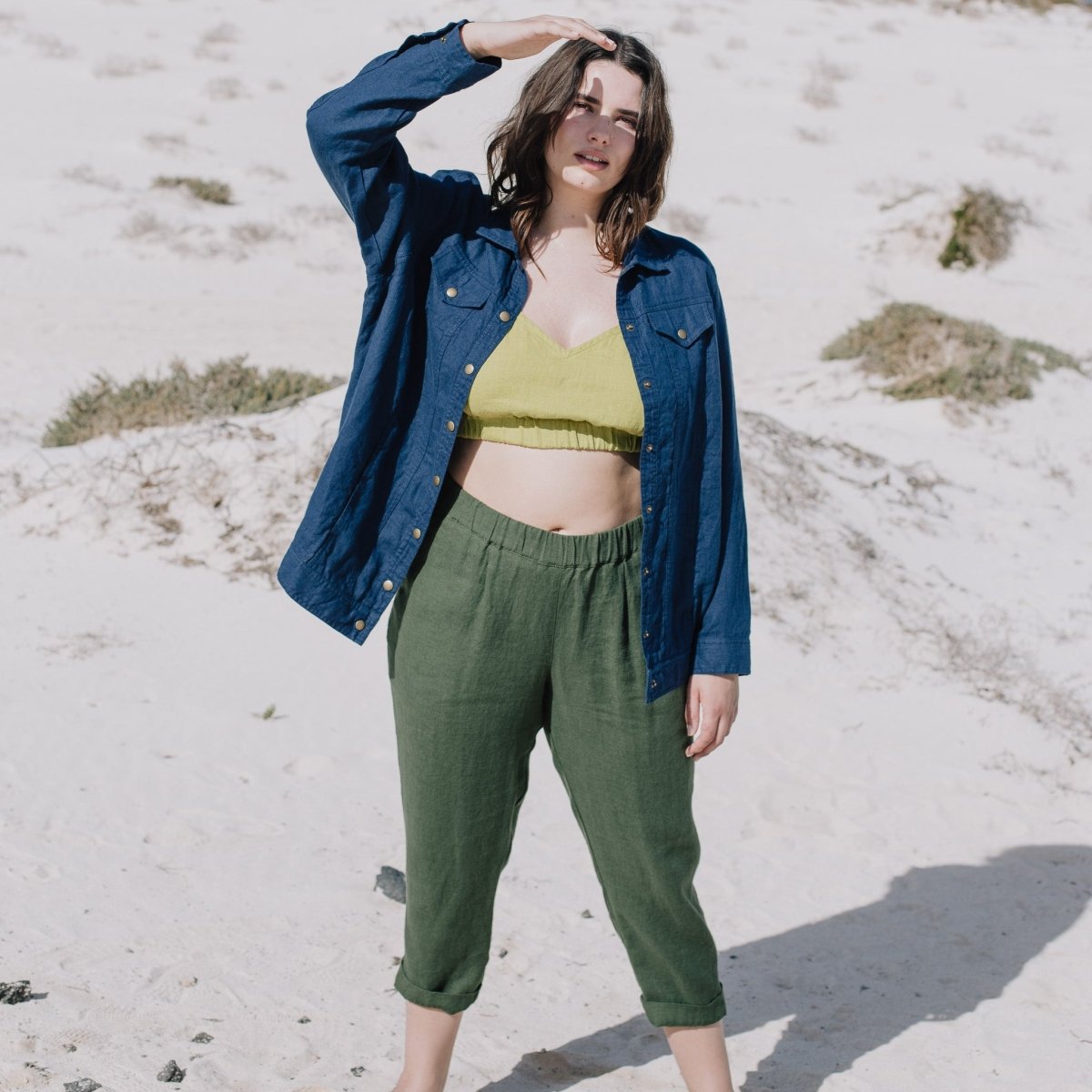 YAMBA cropped linen pants - notPERFECTLINEN EU