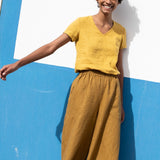 ZURICH-2 V neck fitted linen tee - notPERFECTLINEN EU